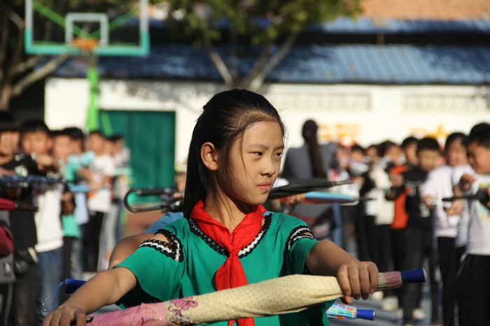 民权县实验小学大型团体操排练进行时