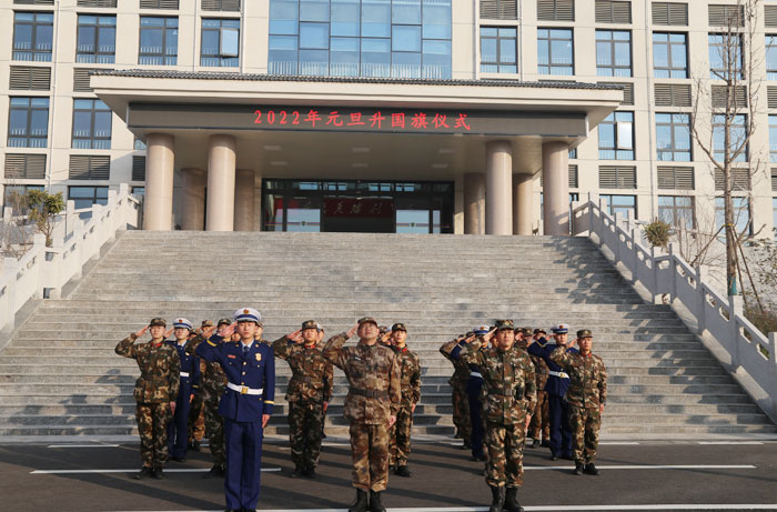 民权县驻军单位联合开展新年升国旗仪式