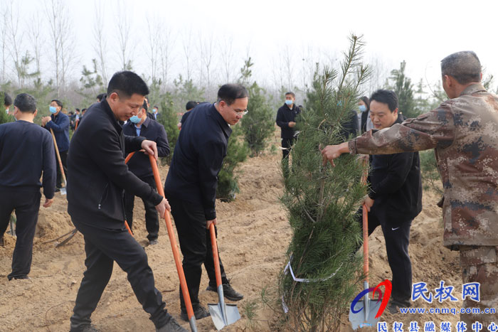 县四大家领导义务植树再添新绿