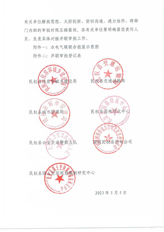 关于印发《民权县水电气暖并联审批实施方案》的通知的公示