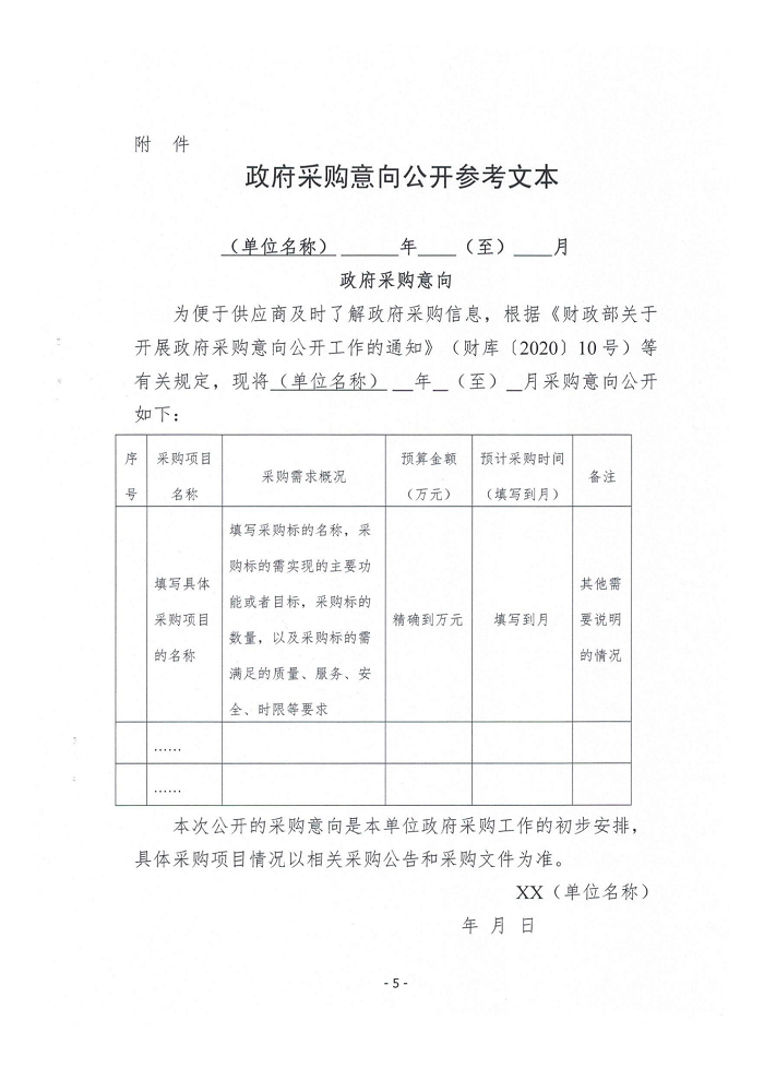 关于全面实施政府采购意向公开工作的通知